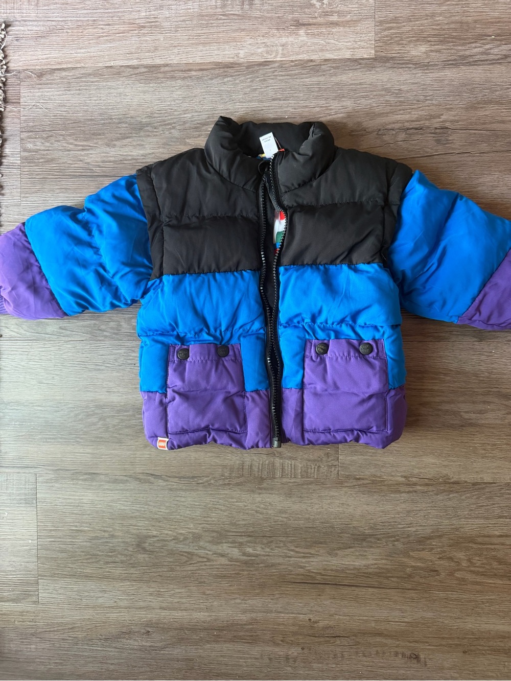 LegoXTarget Kids Puffer Jacket — Blue, Purple & Black